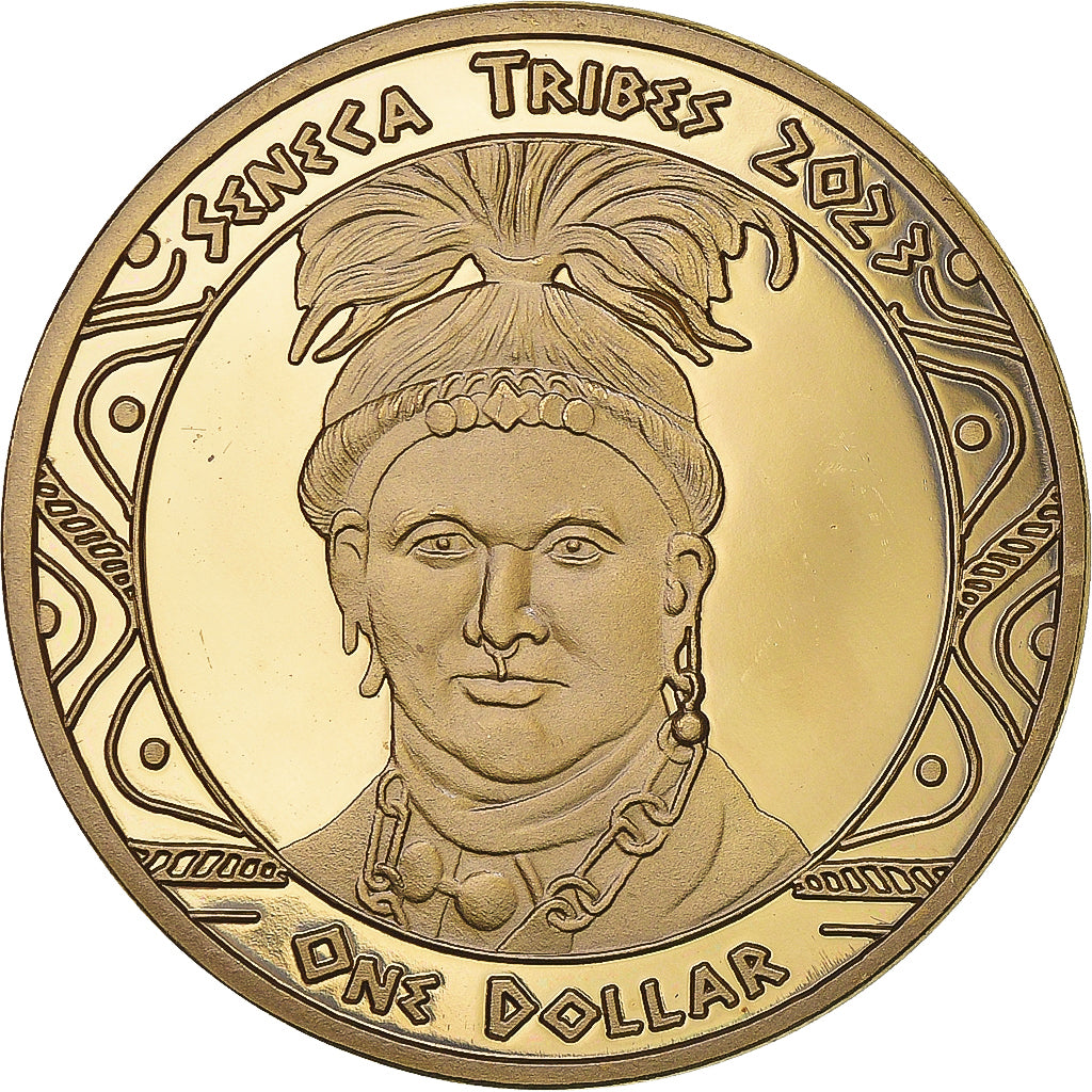 Coin, United States, Dollar, 2023, Tribus des Amérindiens.Seneca tribes.BE
