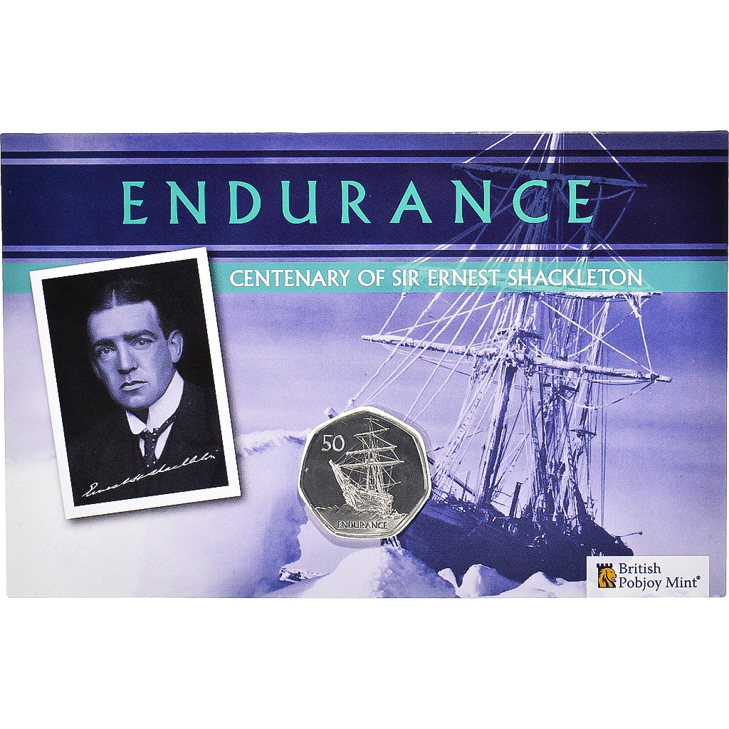 Coin, British Antarctic Territory, 50 Pence, 2022, Pobjoy Mint, Endurance.FDC