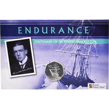 Coin, British Antarctic Territory, 50 Pence, 2022, Pobjoy Mint, Endurance.FDC