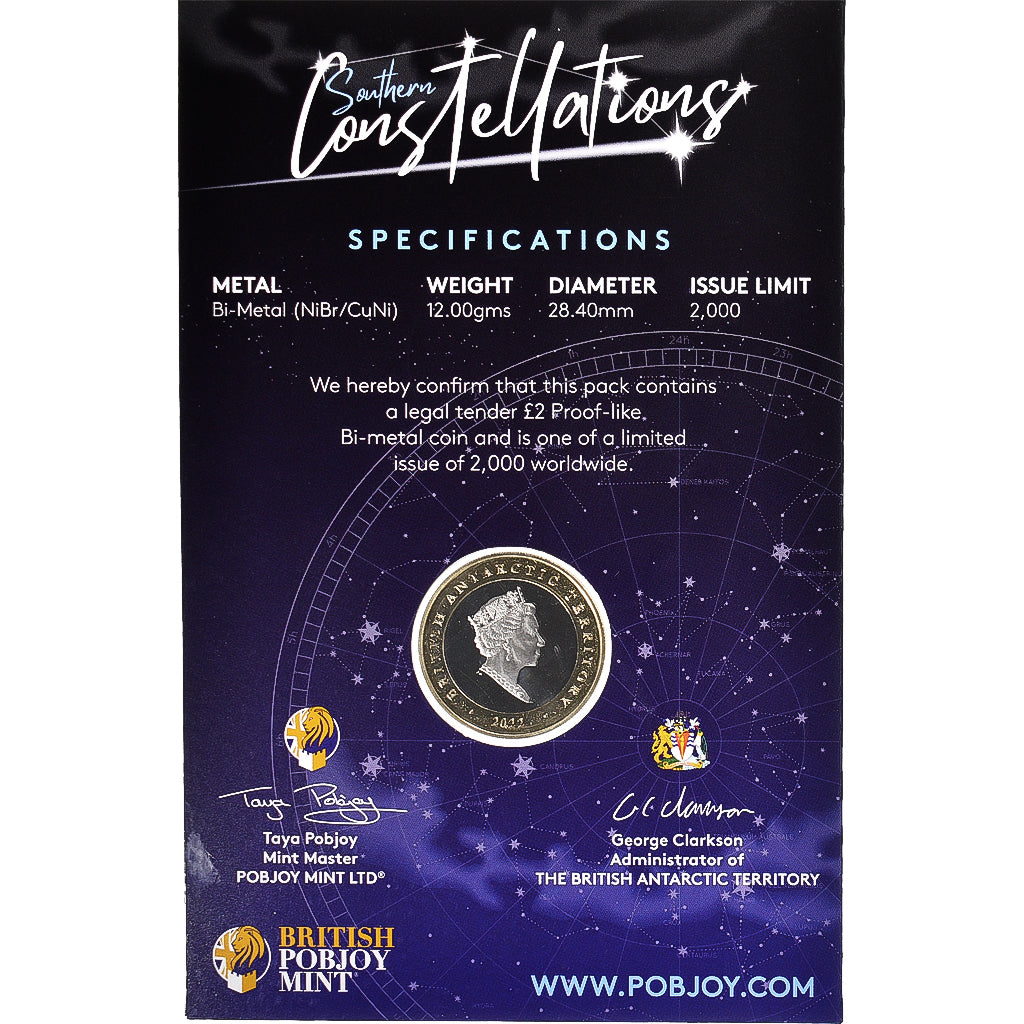 Coin, British Antarctic Territory, 2 Pounds, 2022, Pobjoy Mint, Constellation du