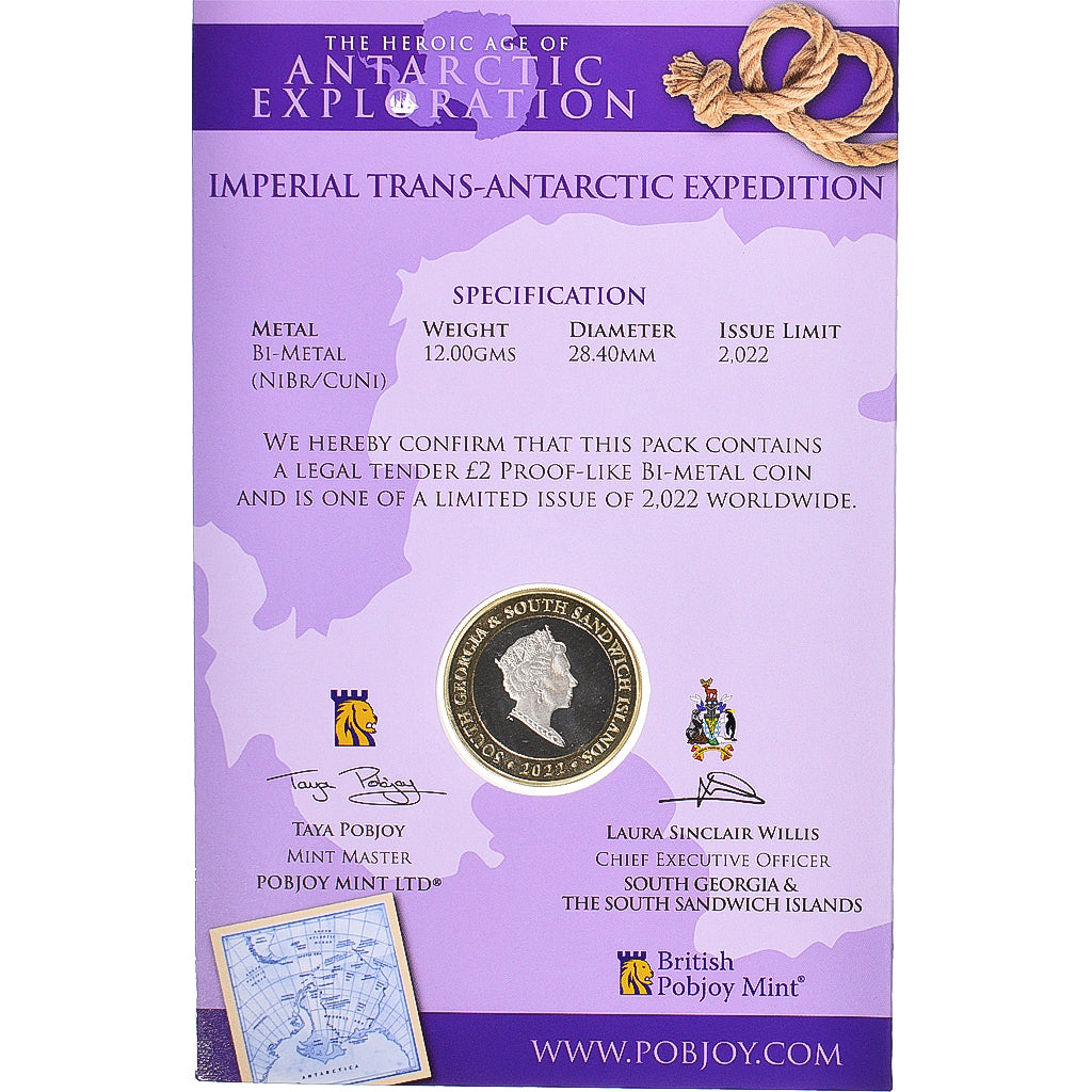 Coin, South Georgia and the South Sandwich Islands, 2 Pounds, 2022, Pobjoy Mint