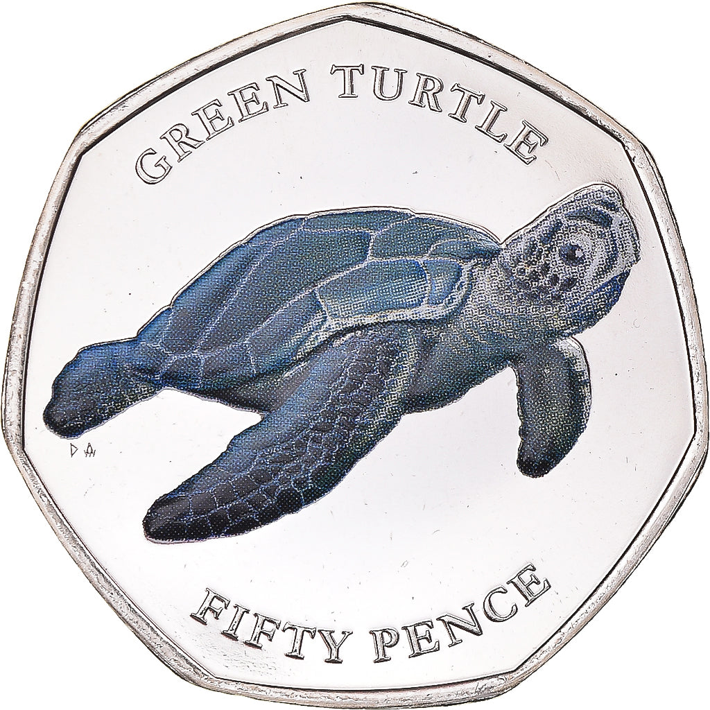 Monnaie, Territoire britannique de l'océan Indien, 50 Pence, 2019, Tortues -