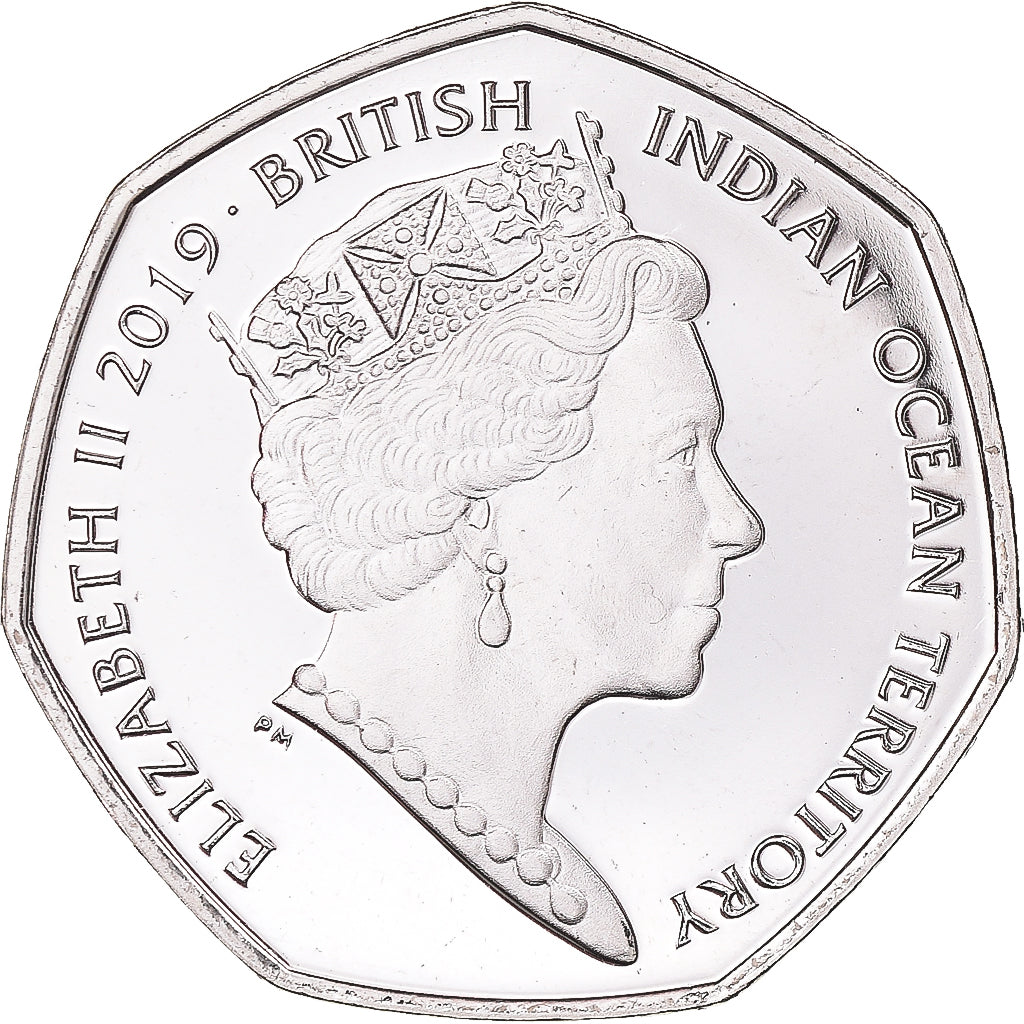 Monnaie, Territoire britannique de l'océan Indien, 50 Pence, 2019, Tortues -