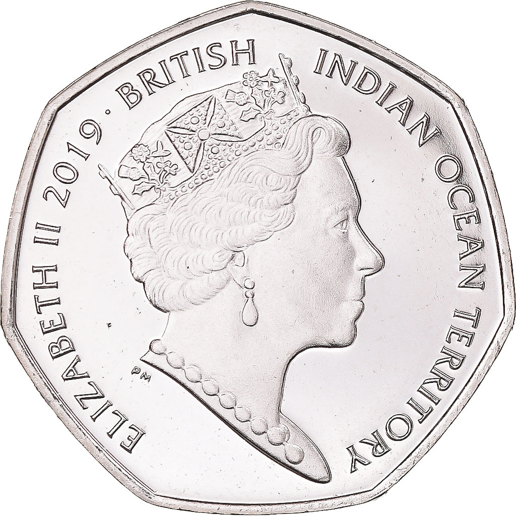 Coin, British Indian Ocean, 50 Pence, 2019, Tortues - Tortue imbriquée
