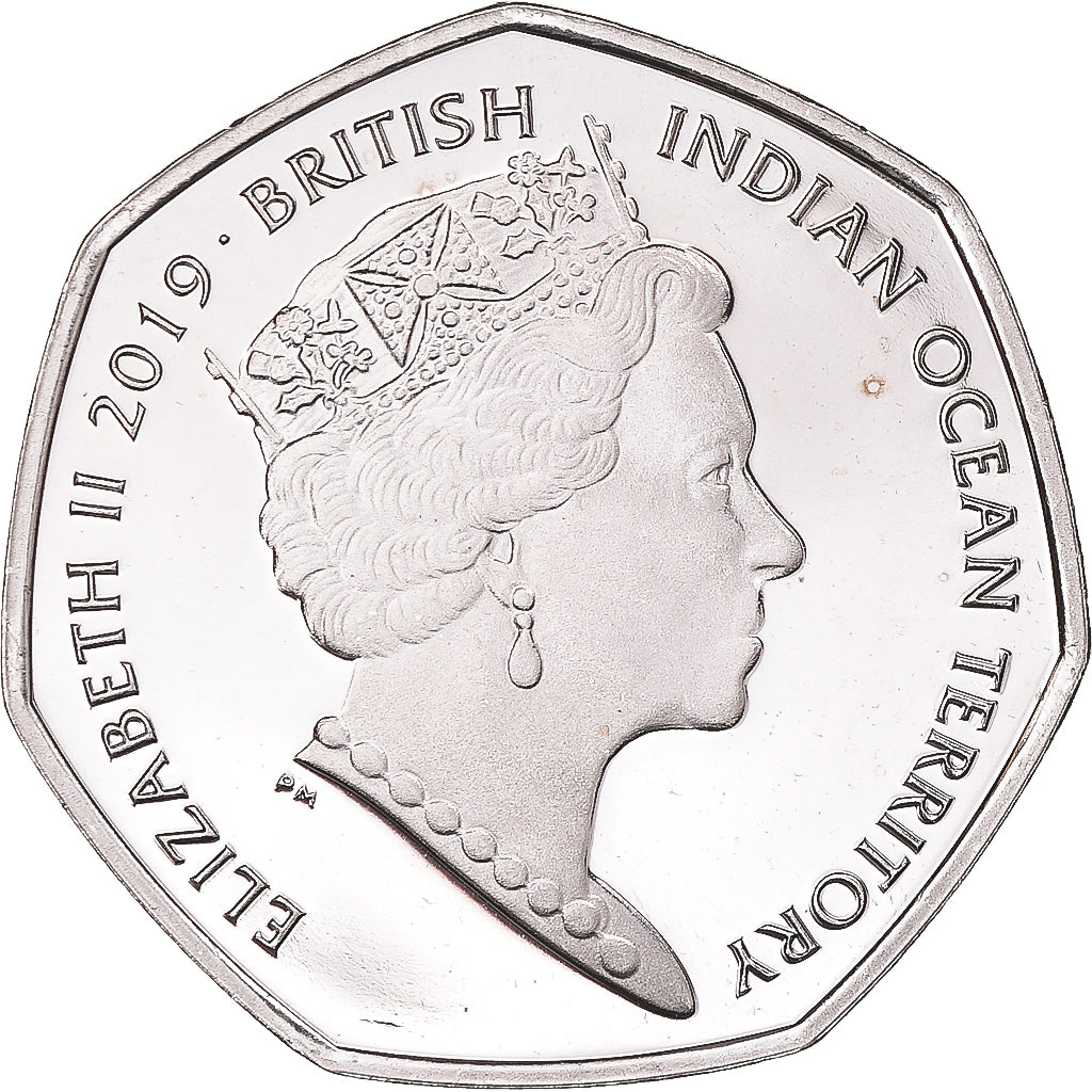 Coin, British Indian Ocean, 50 Pence, 2019, Tortues - Tortue olivâtre