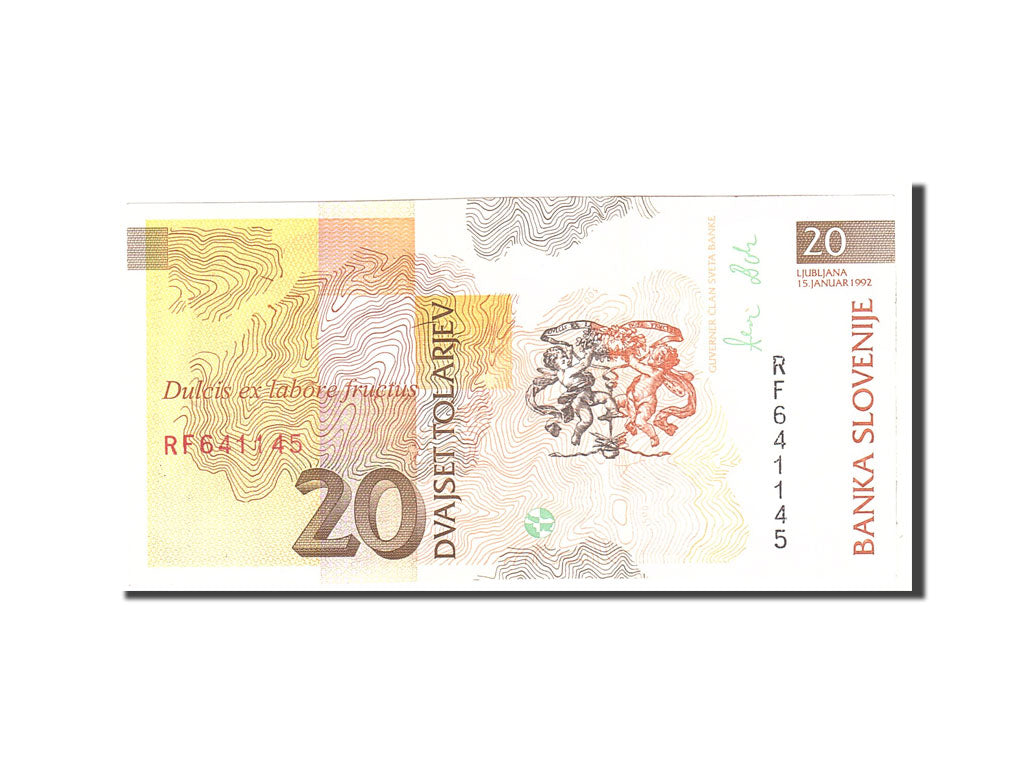 Banknote, Slovenia, 20 Tolarjev, 1992, 1992-01-15, KM:12a, UNC(63)