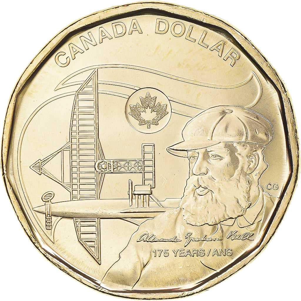 Coin, Canada, Dollar, 2022, Royal Canadian Mint, Alexandre Graham Bell, MS(63)
