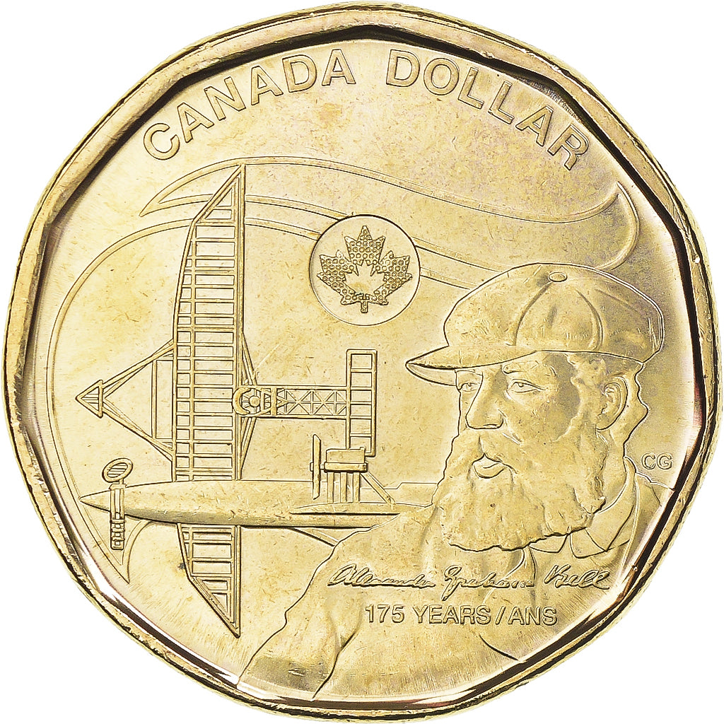 Coin, Canada, Dollar, 2022, Royal Canadian Mint, Alexandre Graham Bell, MS(63)