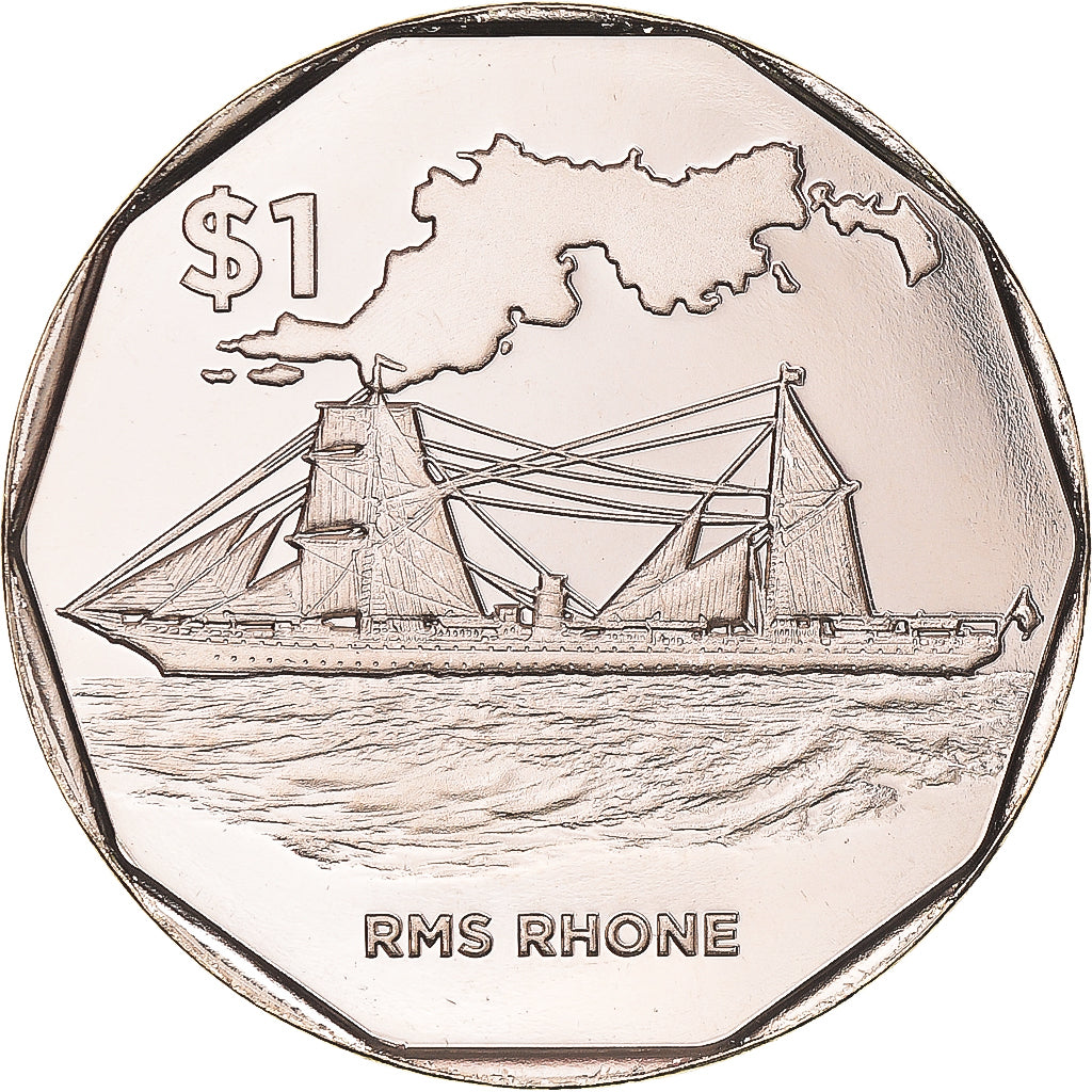 Coin, BRITISH VIRGIN ISLANDS, Dollar, 2022, RMS Rhone.FDC, MS(65-70), Virenium