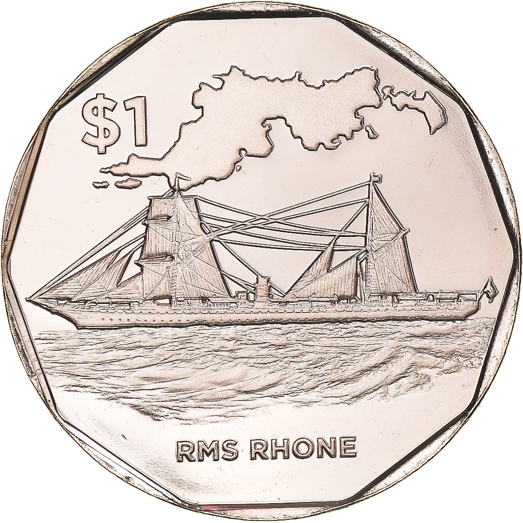 Coin, BRITISH VIRGIN ISLANDS, Dollar, 2022, RMS Rhone.FDC, MS(65-70), Virenium