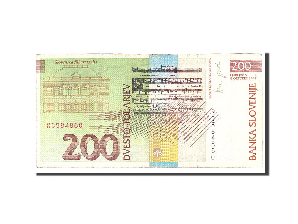 Slovenia, 200 Tolarjev, 1997, KM:15b, 1997-10-08, VF(20-25)