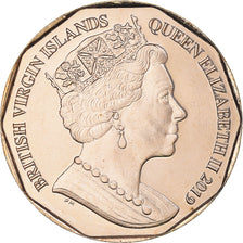 Coin, BRITISH VIRGIN ISLANDS, Greater Flamingo.Colorized.FDC, 1 Dollar, 2019