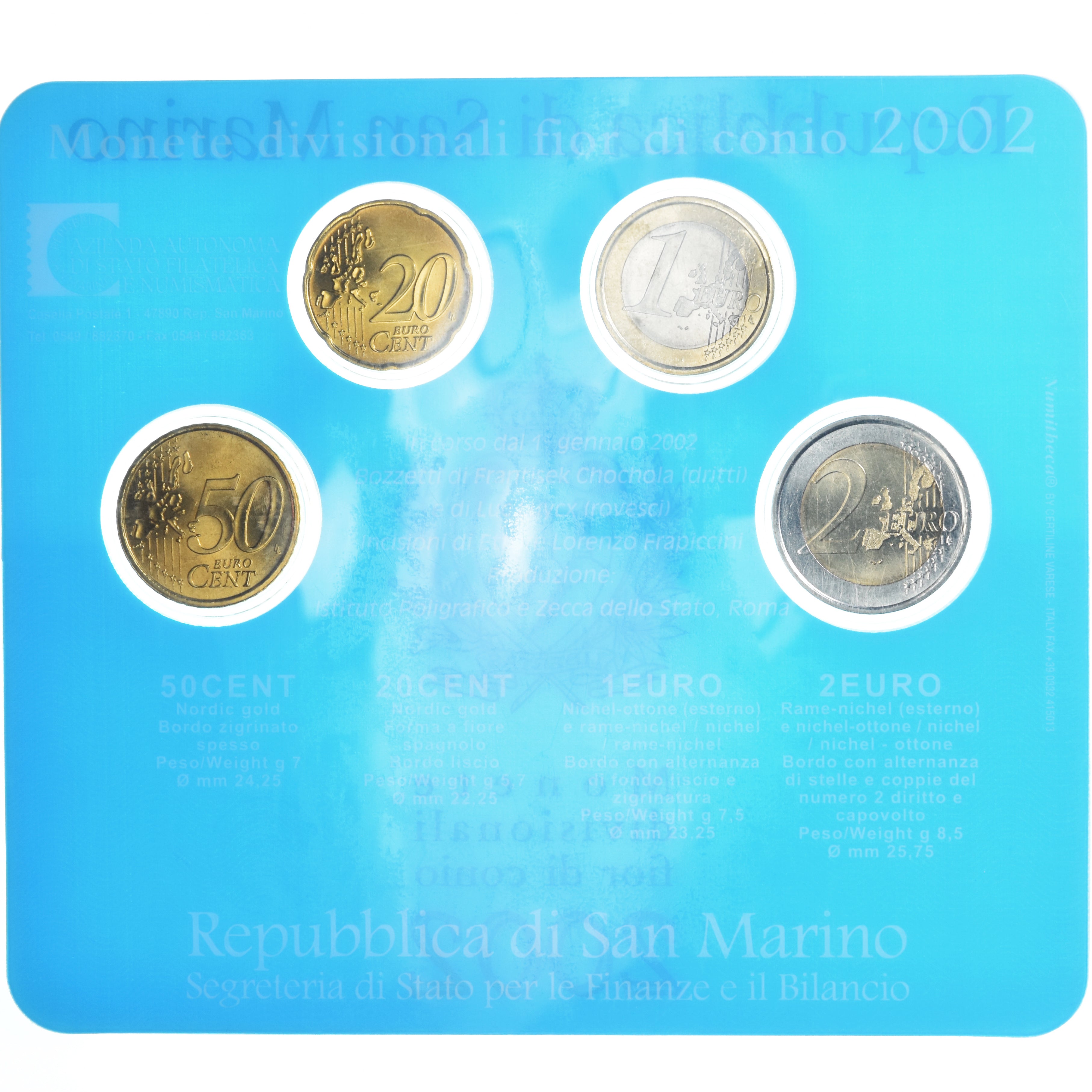 San Marino, Set, 2002, Rome, Set Euro, MS(65-70)