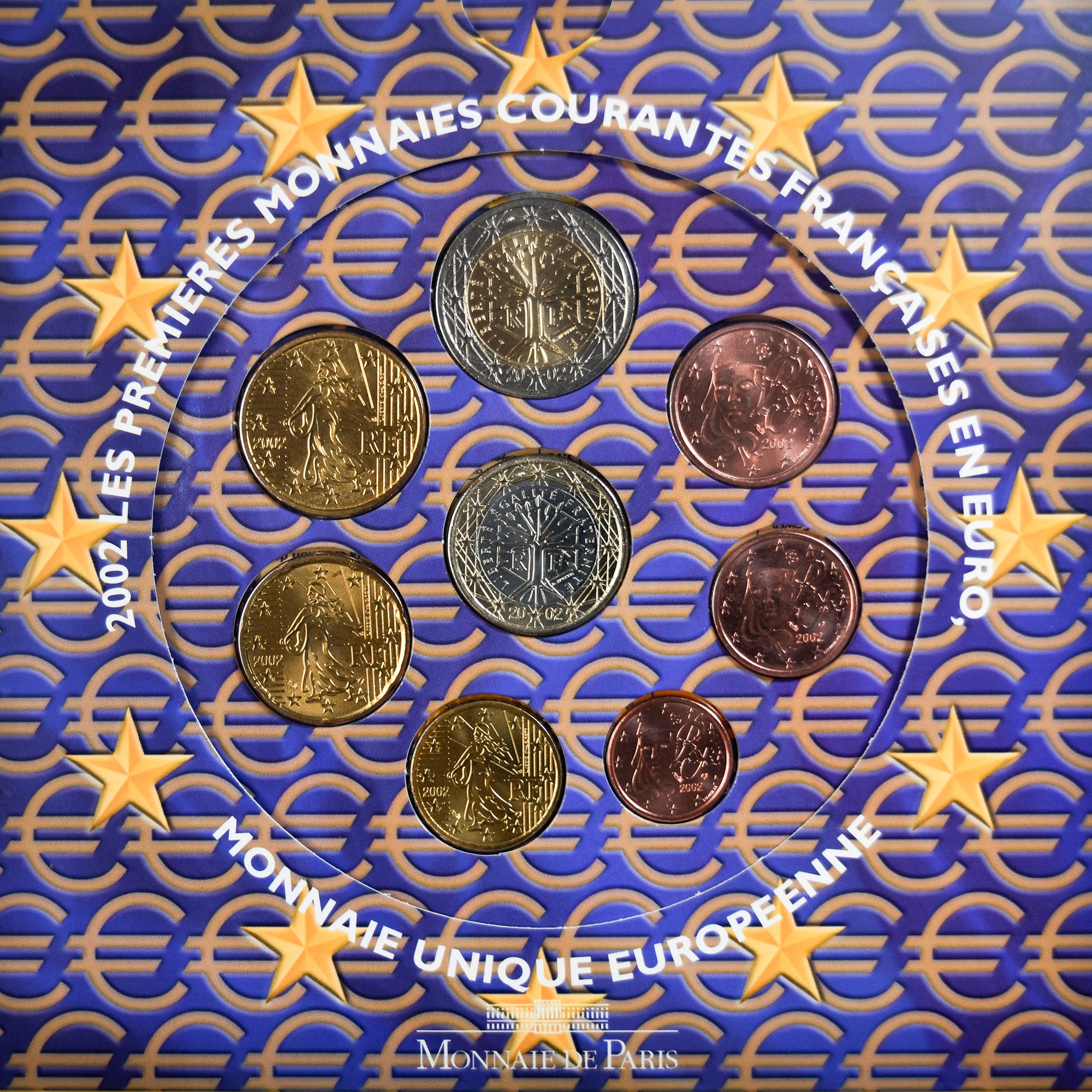 Francia, Set, 2002, Set 8 monnaies Euro.BU, FDC, Sin información