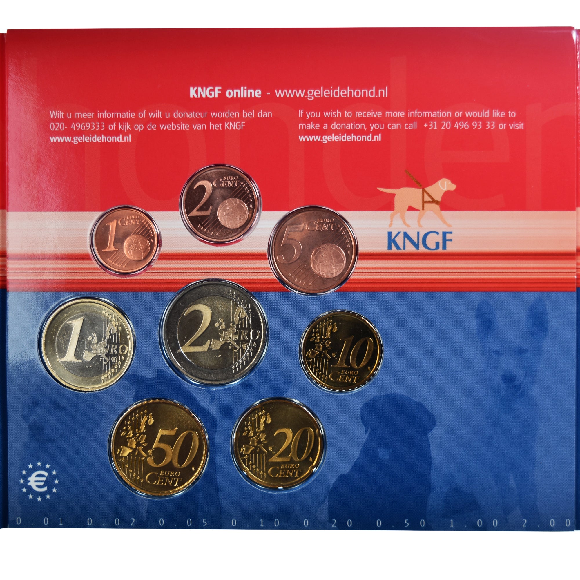 Niederlande, Set Euros, 2002, GELEIDEHONDEN FONDS .BU., STGL