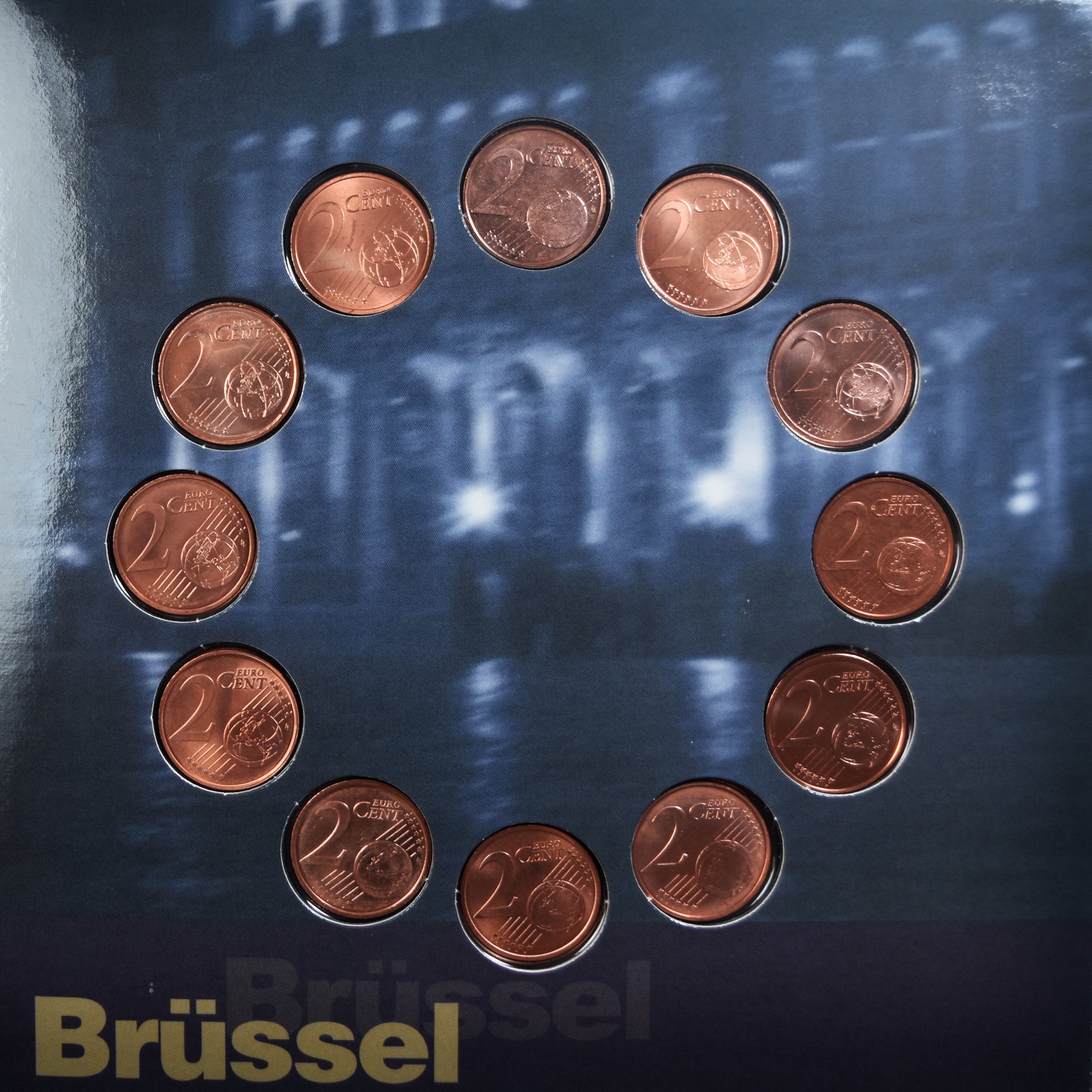 België, Set euro cent., Bruxelles - Capitale de l'Europe, 2002, Brussels, FDC