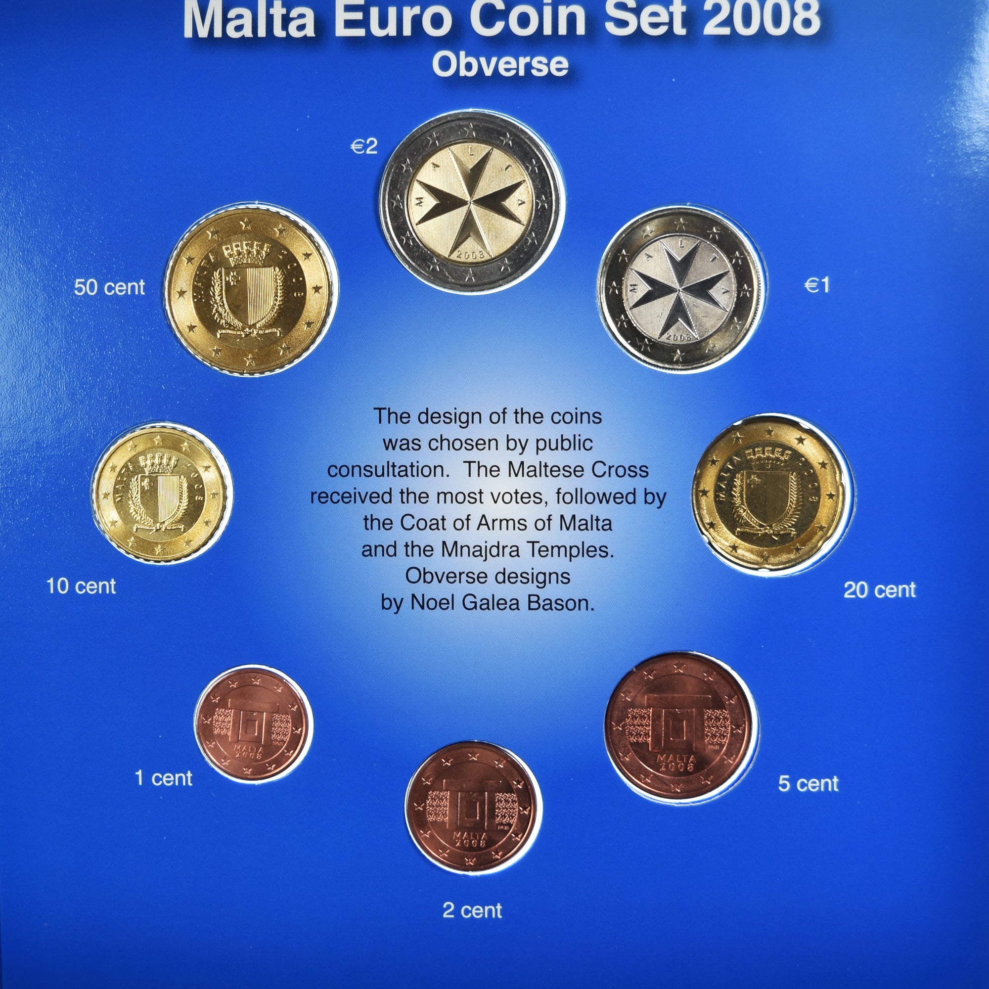 Malta, Set, 2008, MALTE ,SÉRIE 8 monnaies Euro ., FDC, N.C.