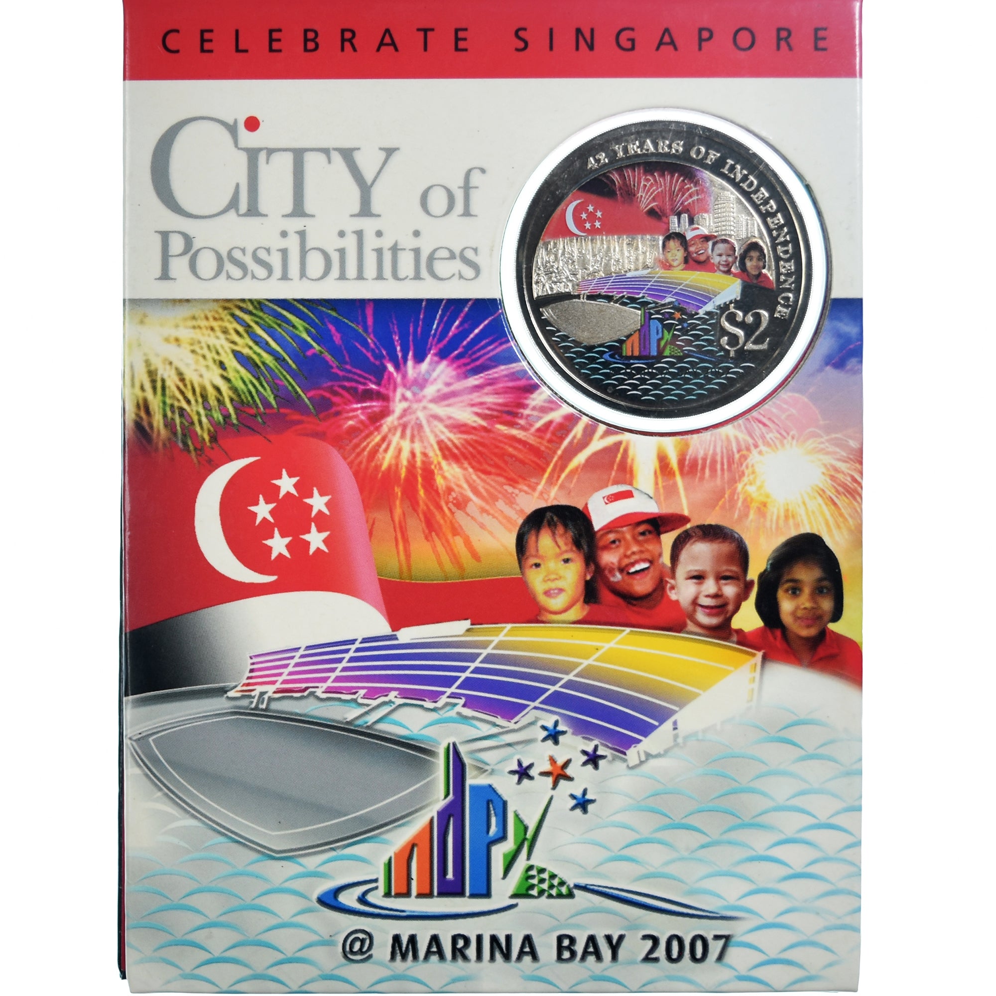 Coin, Singapore, 2 Dollars, 2007, Singapore Mint, 42ème anniversaire de