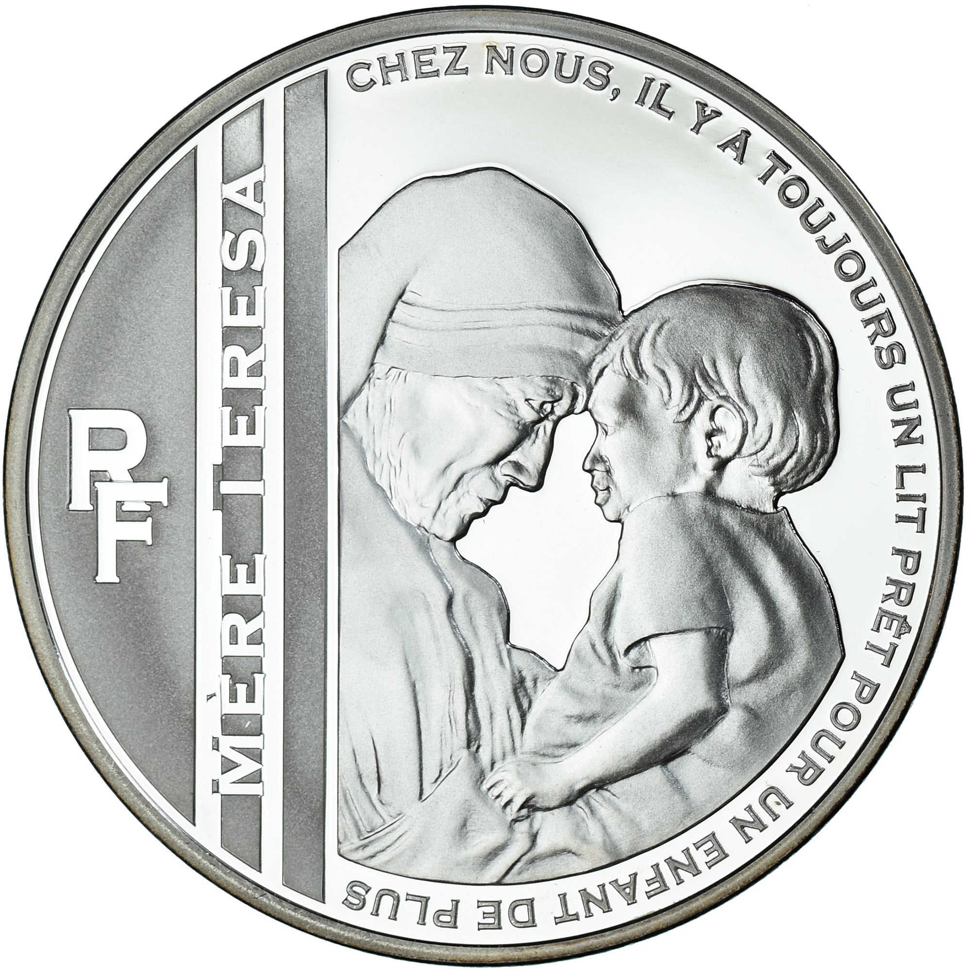 Francia, Monnaie de Paris, 10 Euro, Mère Thérésa, 2010, Paris, BE, FDC, Plata