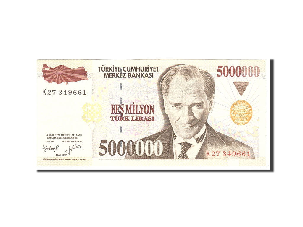 Banknote, Turkey, 5,000,000 Lira, 1970, Undated, KM:210, AU(55-58)