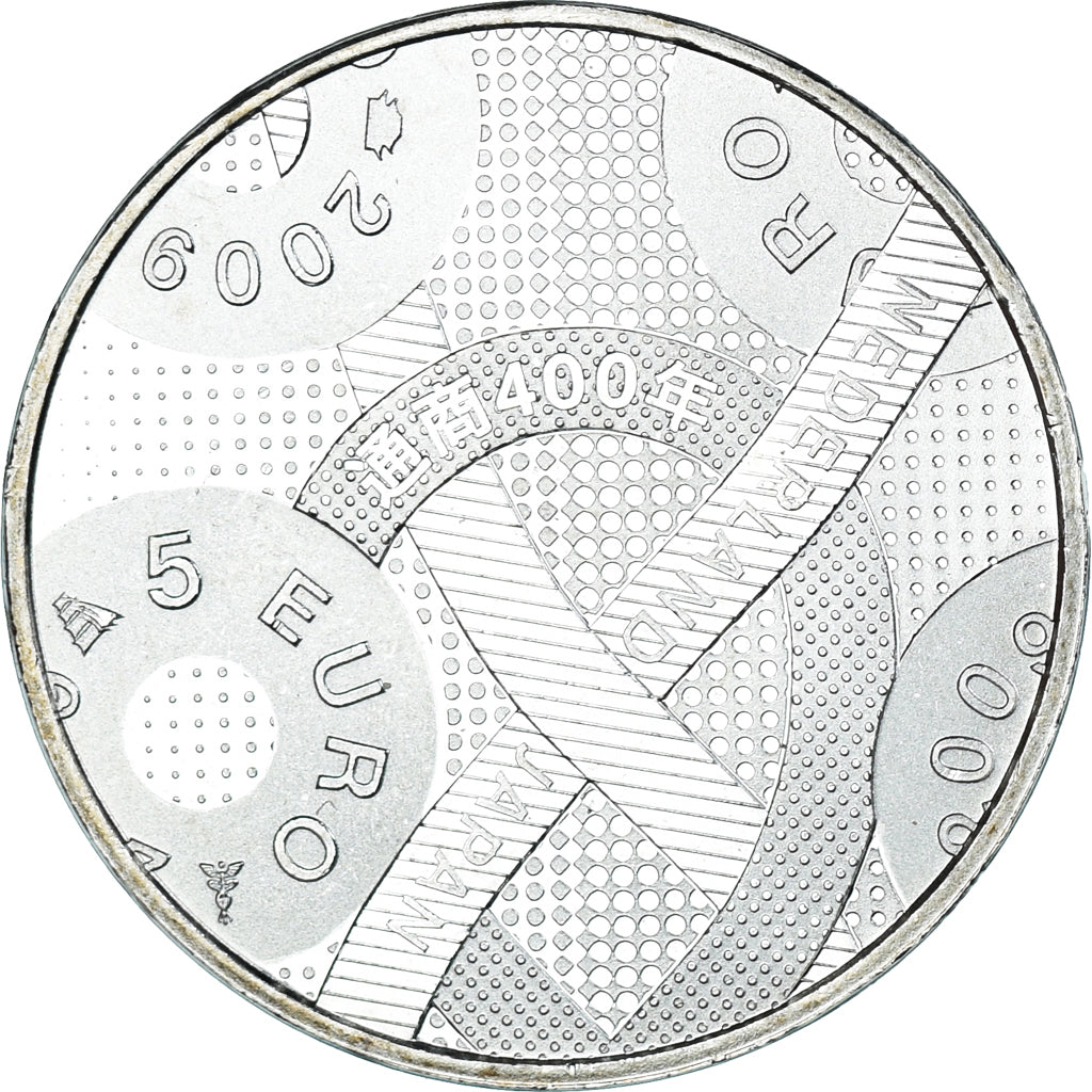 Netherlands, 5 Euro, 2009, Netherlands-Japanese Friendship., MS(65-70), Silver