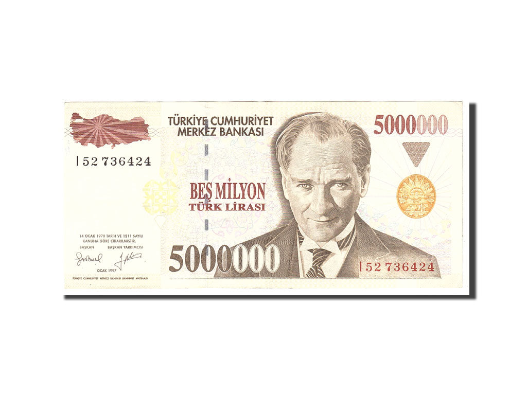 Banconote, Turchia, 5,000,000 Lira, 1970, KM:210, Undated, BB+