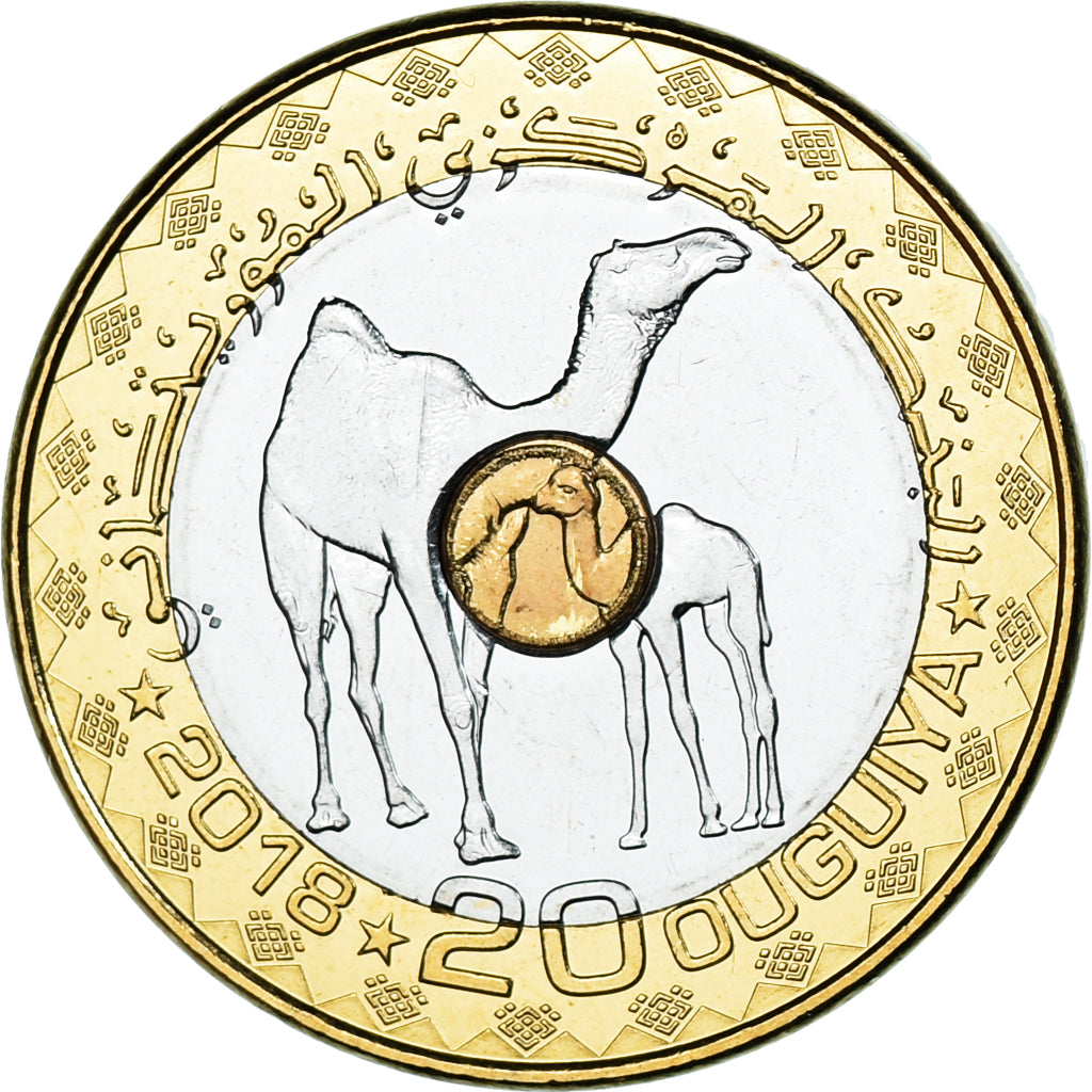 Monnaie, Mauritanie, 20 Ouguiya, 2018, SPL, Tri-Metallic, KM:15