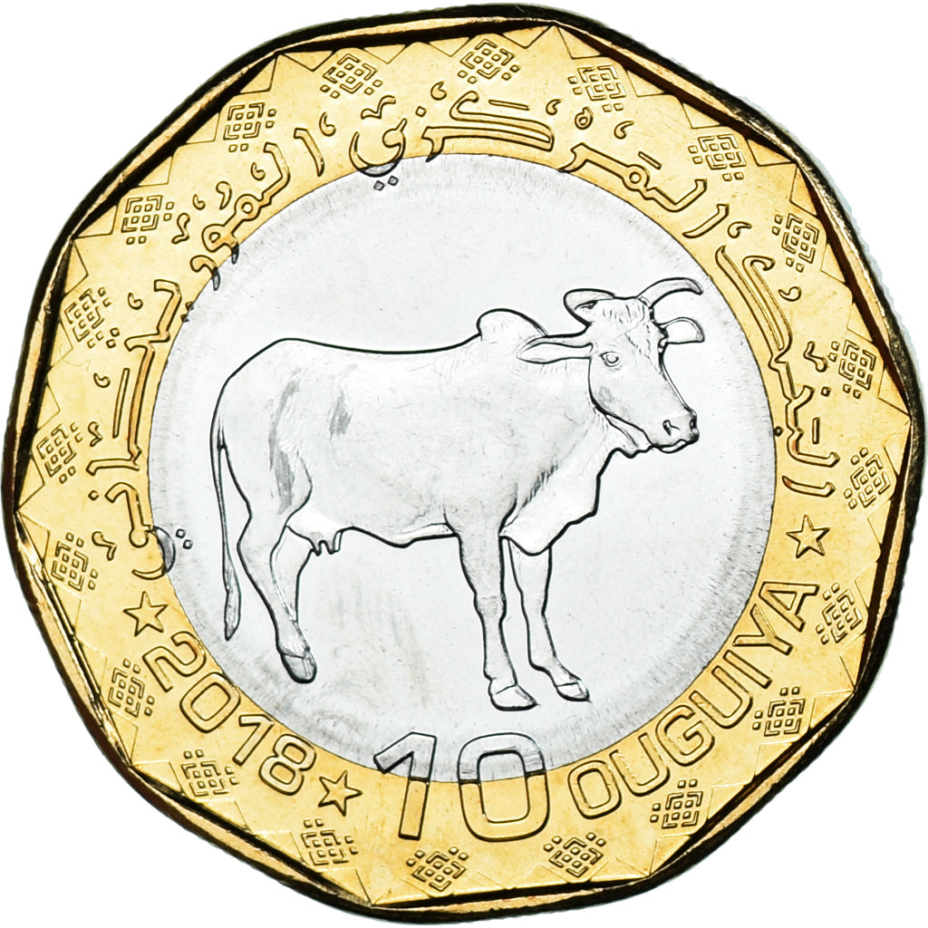 Coin, Mauritania, 10 Ouguiya, 2018, MS(63), Bi-Metallic, KM:14
