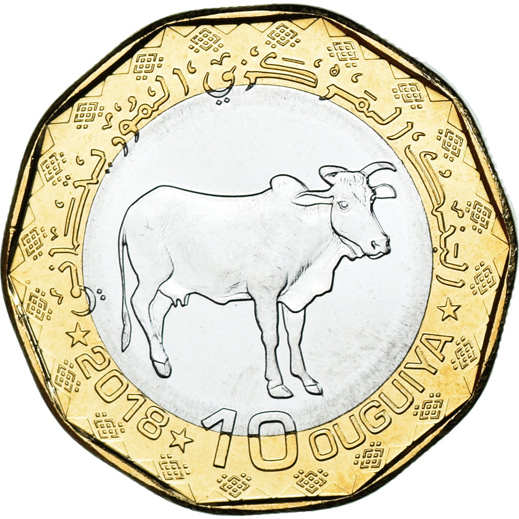 Monnaie, Mauritanie, 10 Ouguiya, 2018, SPL, Bimétallique, KM:14