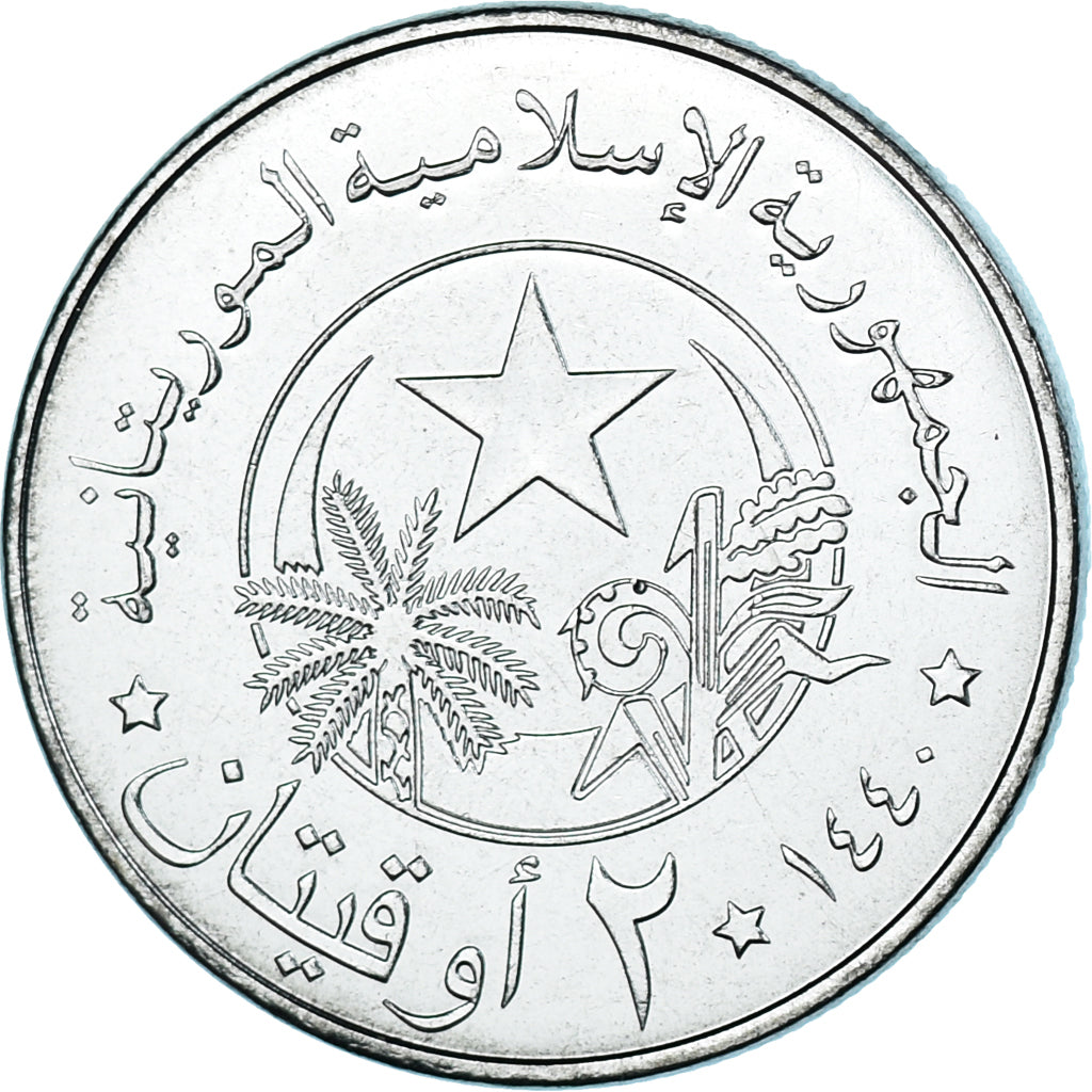 Coin, Mauritania, 2 Ouguiya, 2018, MS(63), Stainless Steel