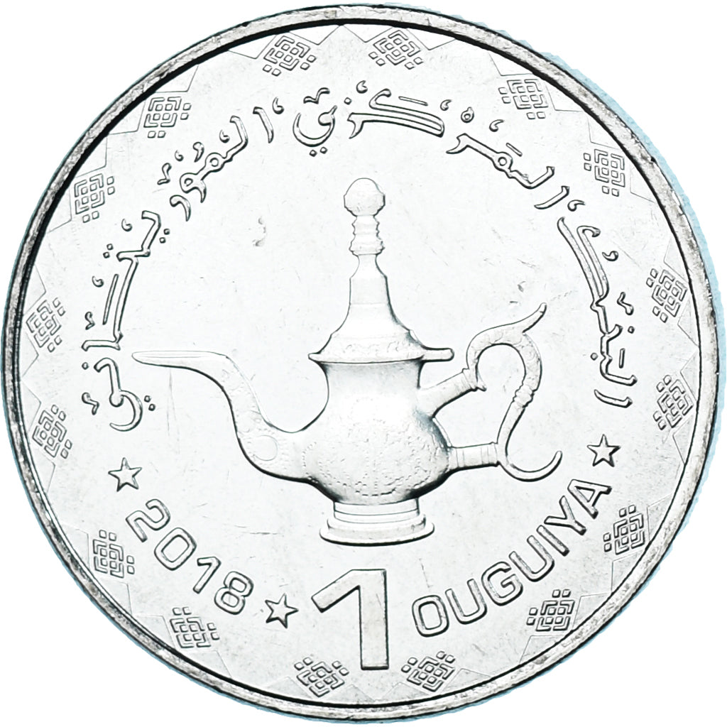 Moneta, Mauritania, Ouguiya, 2018, SPL, Acciaio placcato nichel, KM:12