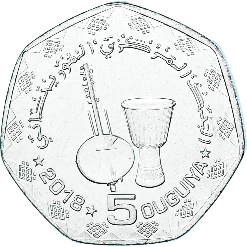 Coin, Mauritania, 5 Ouguiya, 2018, MS(63), Acier plaqué nickel, KM:13