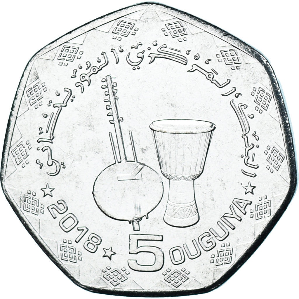Monnaie, Mauritanie, 5 Ouguiya, 2018, SPL, Acier plaqué nickel, KM:13