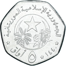 Coin, Mauritania, 5 Ouguiya, 2018, MS(63), Acier plaqué nickel, KM:13