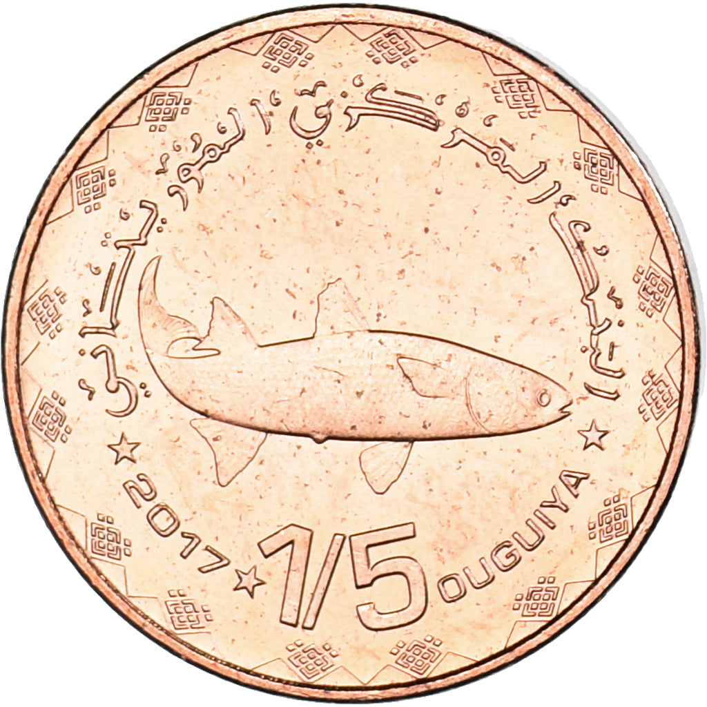Monnaie, Mauritanie, 1/5 Ouguiya, Khoums, 2017, SPL, Cuivre plaqué acier, KM:11