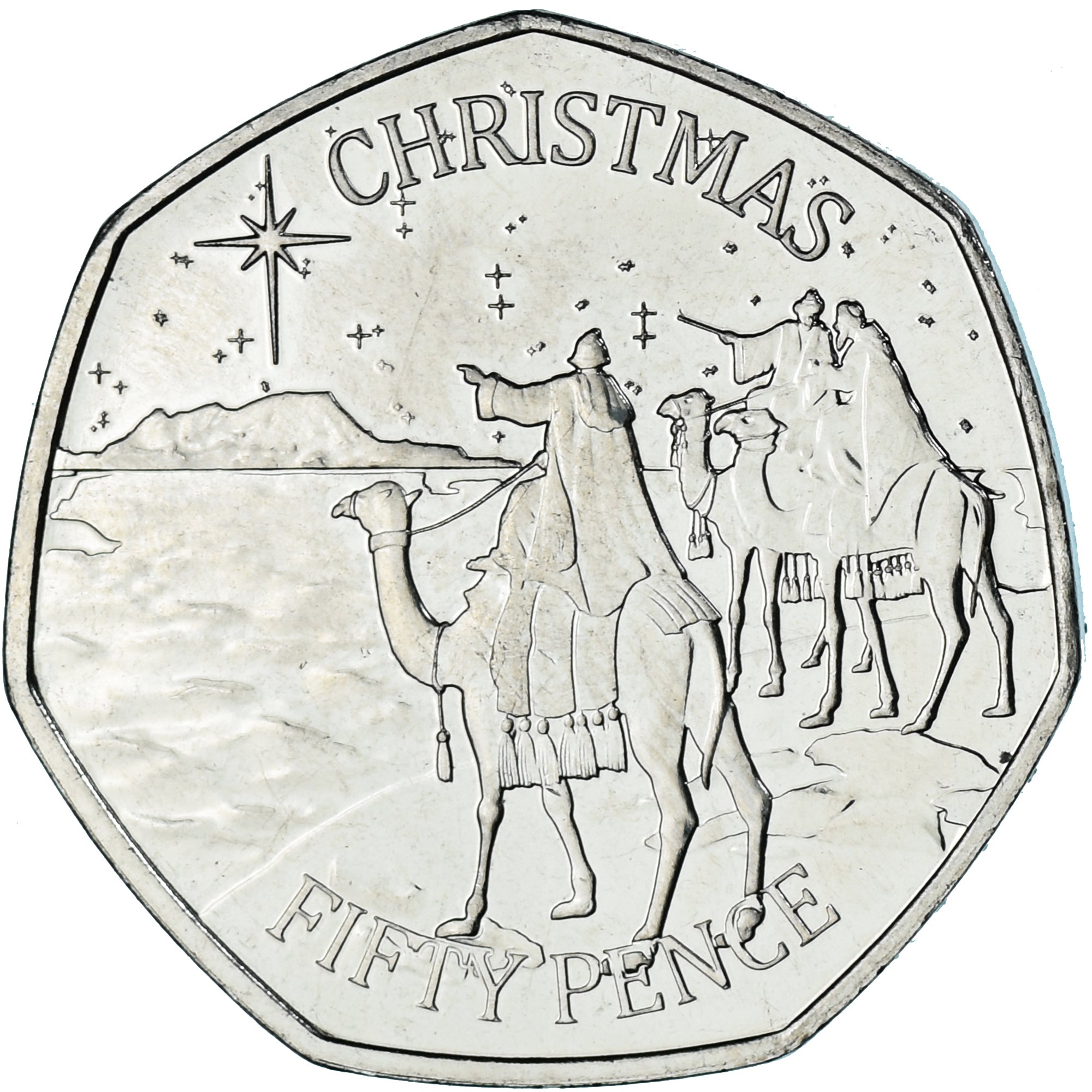 Coin, Gibraltar, 50 Pence, 2022, Christmas, MS(63), Cupronickel