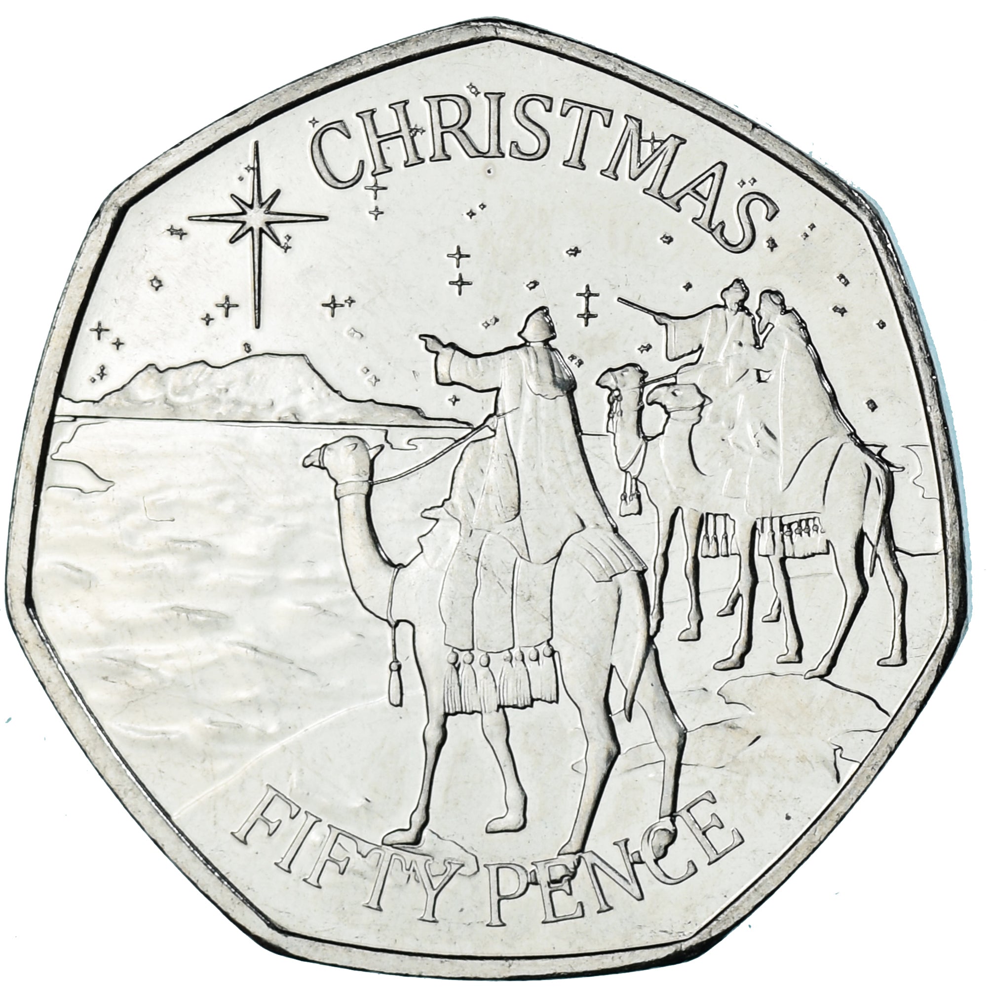 Coin, Gibraltar, 50 Pence, 2022, Christmas, MS(63), Cupronickel
