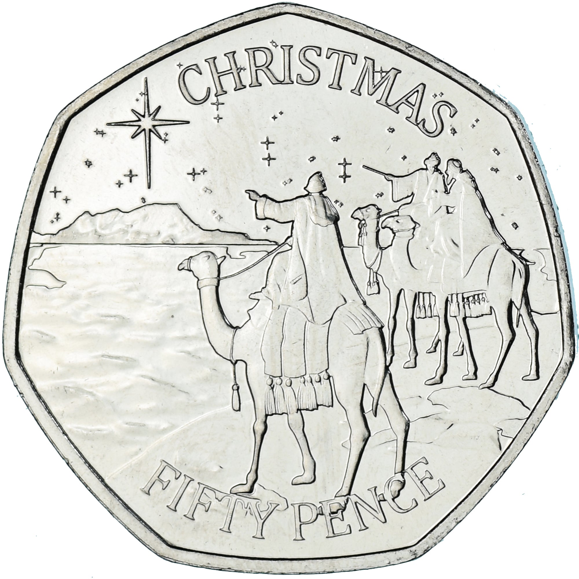 Coin, Gibraltar, 50 Pence, 2022, Christmas, MS(63), Cupronickel