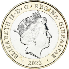 Moneda, Gibraltar, 2 Pounds, 2022, Christmas, SC, Bimetálico