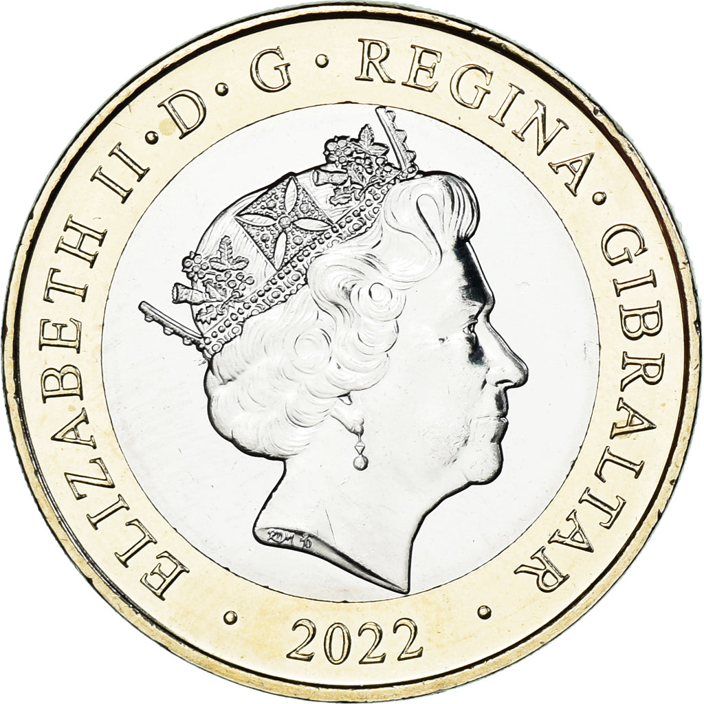 Moneda, Gibraltar, 2 Pounds, 2022, Christmas, SC, Bimetálico