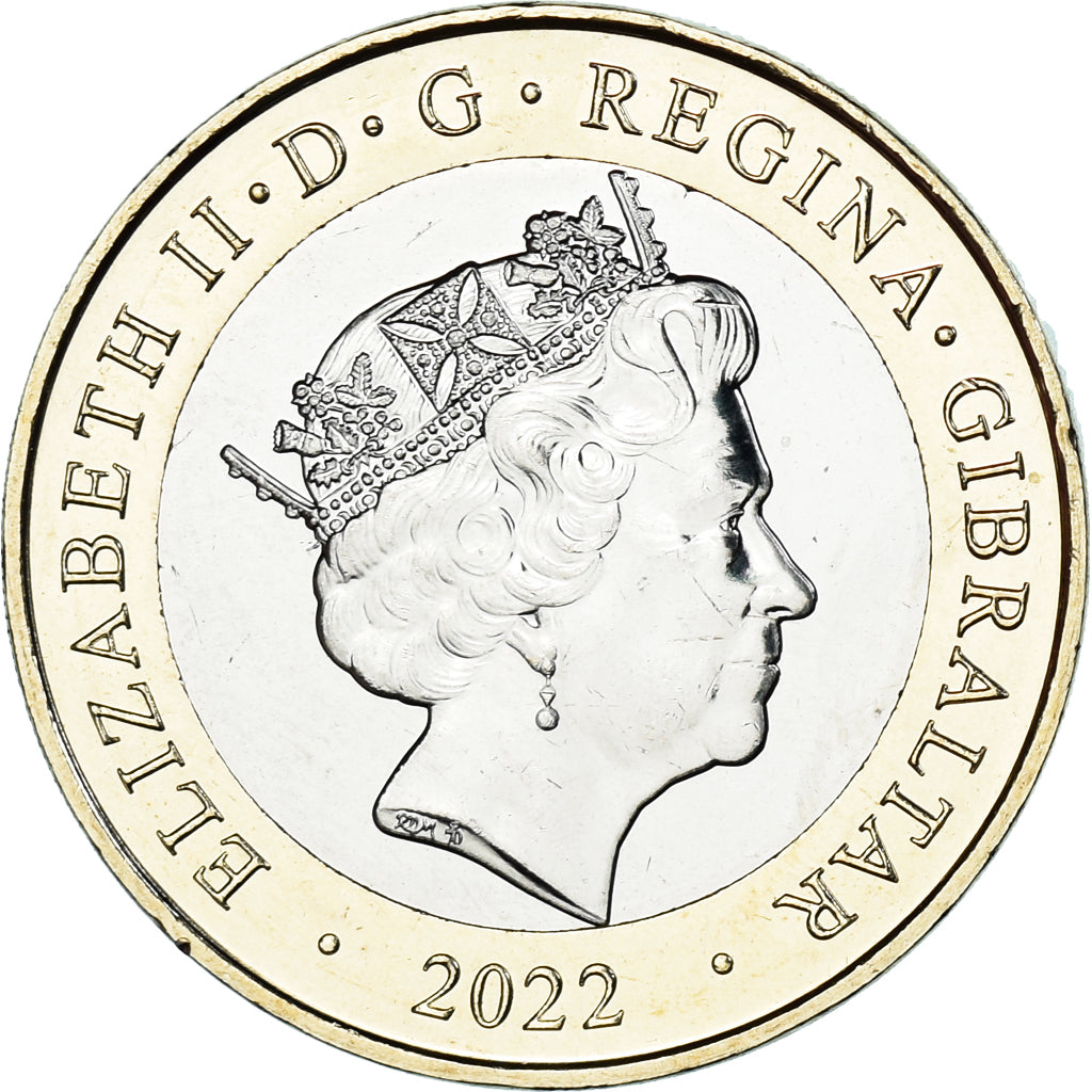 Coin, Gibraltar, 2 Pounds, 2022, Christmas, MS(63), Bi-Metallic