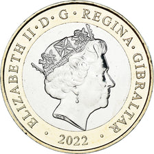 Coin, Gibraltar, 2 Pounds, 2022, Christmas, MS(63), Bi-Metallic