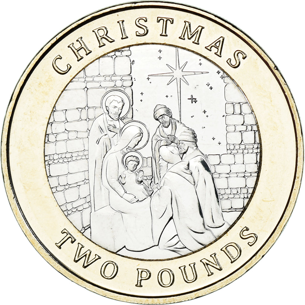 Coin, Gibraltar, 2 Pounds, 2022, Christmas, MS(63), Bi-Metallic