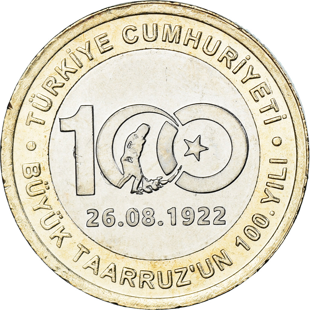 Moneta, Turchia, Lira, 2022, 100th Anniversary of the Great Offensive., SPL