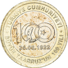 Coin, Turkey, Lira, 2022, 100th Anniversary of the Great Offensive., MS(63)