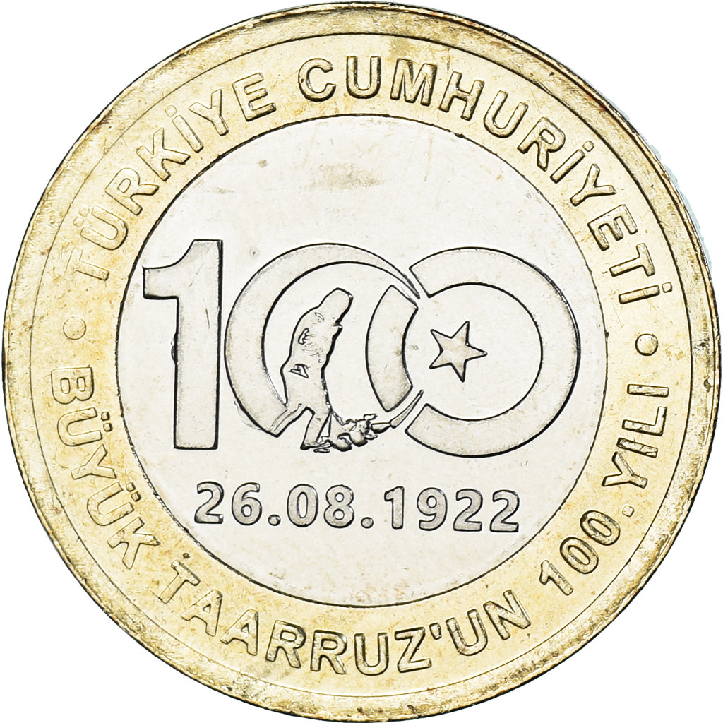 Moneta, Turchia, Lira, 2022, 100th Anniversary of the Great Offensive., SPL
