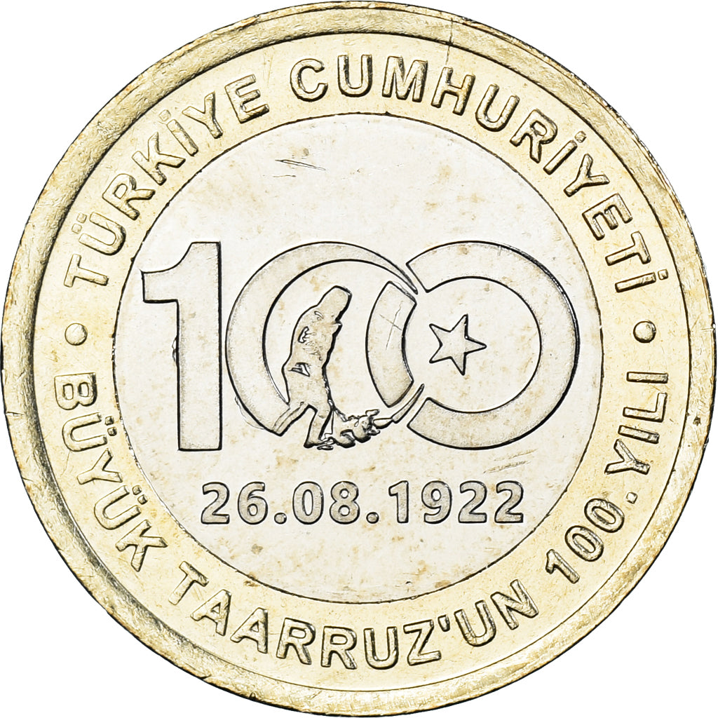 Monnaie, Turquie, Lira, 2022, 100th Anniversary of the Great Offensive., SPL