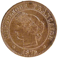 FRANCE, Cérès, Centime, 1875, Paris, KM #826.1, MS(60-62), Bronze, Gadoury #88,