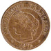 FRANCE, Cérès, Centime, 1875, Paris, KM #826.1, MS(60-62), Bronze, Gadoury #88,