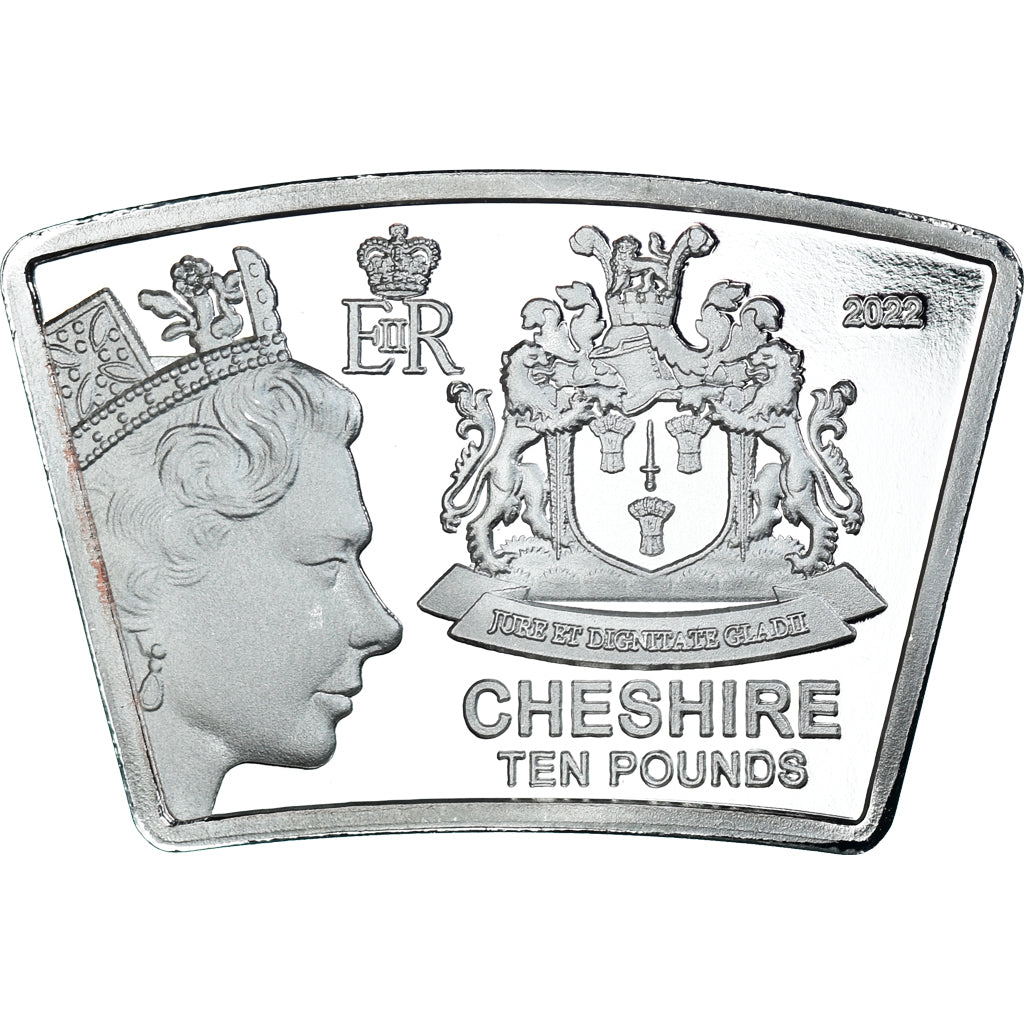 Coin, Gibraltar, Cheshire, 10 Pounds, 2022, Alice in Wonderland Cat Rabbit.BE